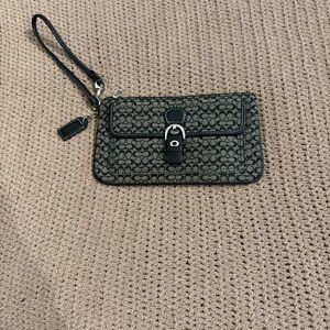 Coach Signature Black Wristlet